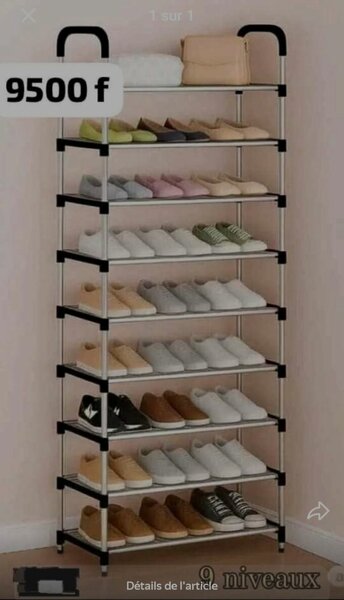 Étagère à chaussures 9 niveaux