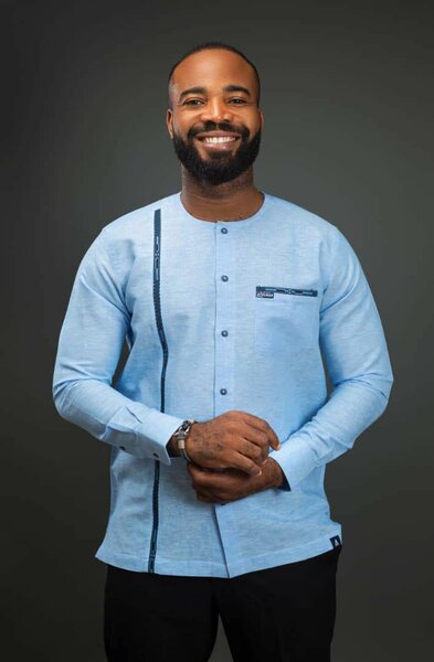 Chemise décontractée bleue pour homme