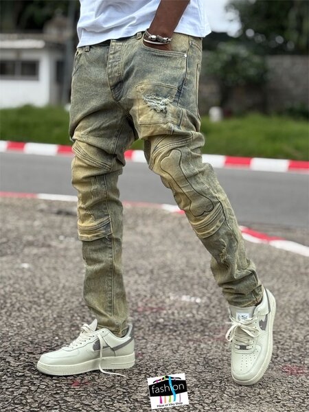 Jeans motards stylés homme