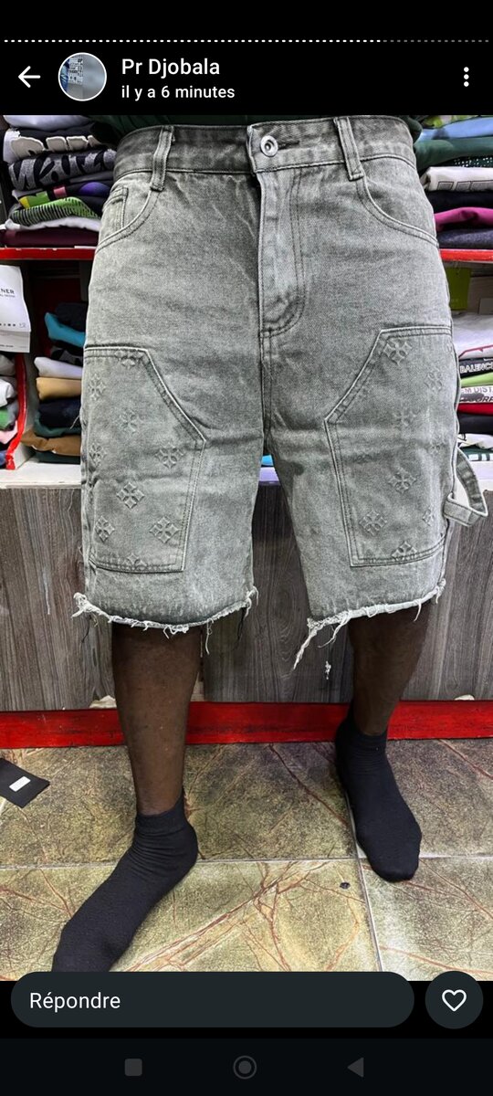 Short jeans homme cargo délavé
