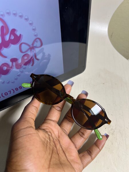 Lunettes de soleil rondes marron