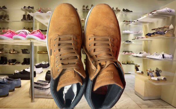 Chaussures en cuir marron