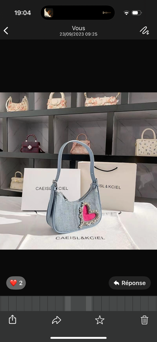 Sac à main en jean avec cœur
