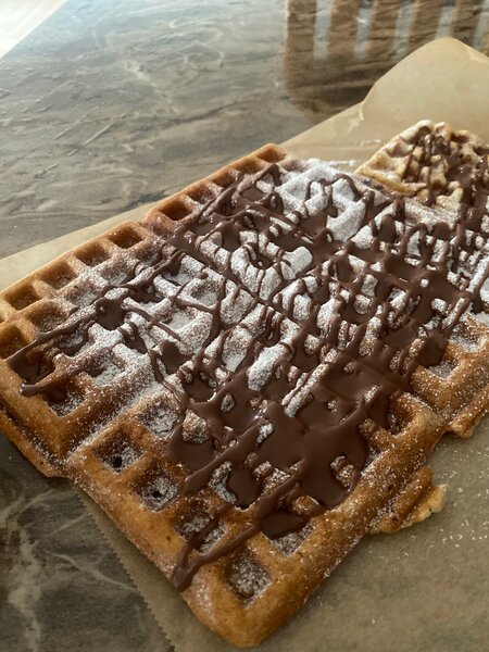 Gaufre Décorée au Chocolat.