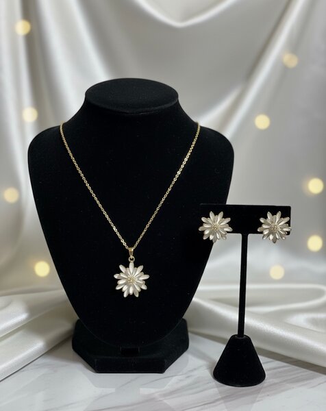 Parure Collier et Boucles Fleurs