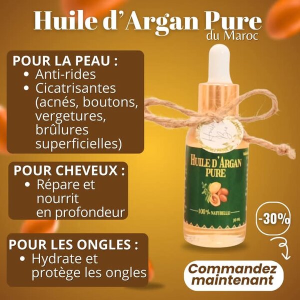 Huile d'Argan 100% Pure Maroc