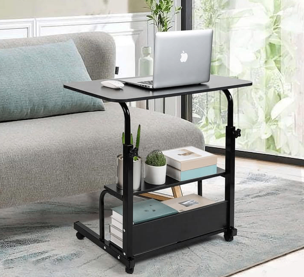 Adjustable table with storage