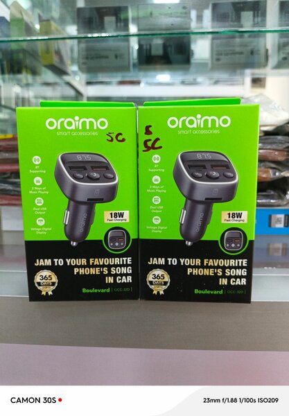 Chargeur de Voiture FM Bluetooth Oraimo 18W