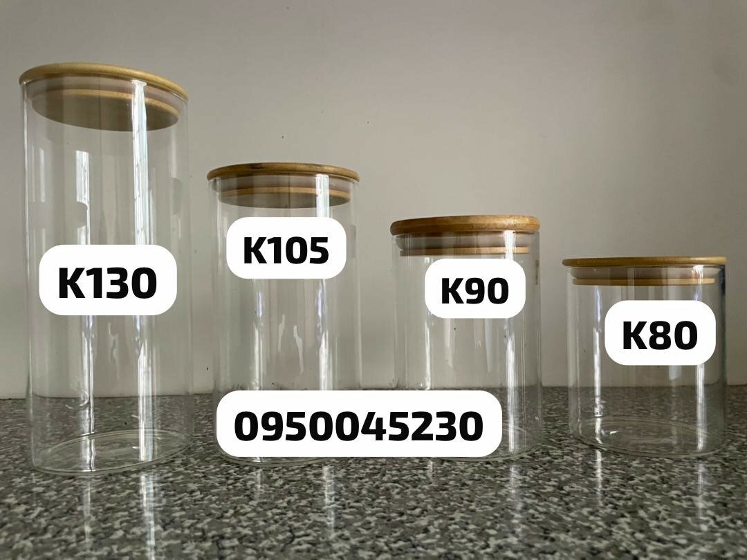 Glass canisters set of 4