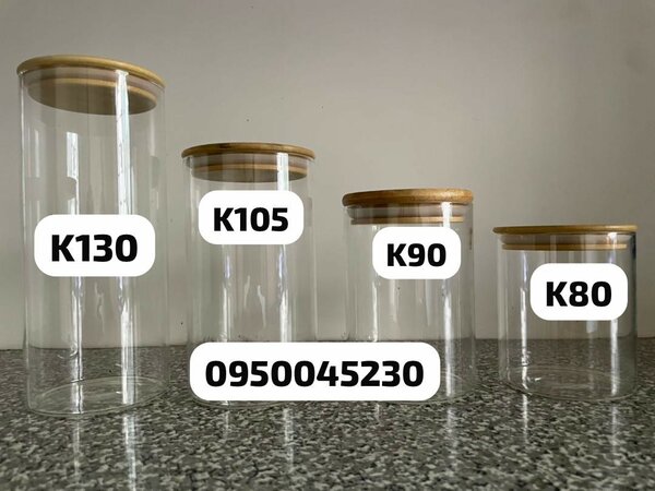 Glass canisters set of 4