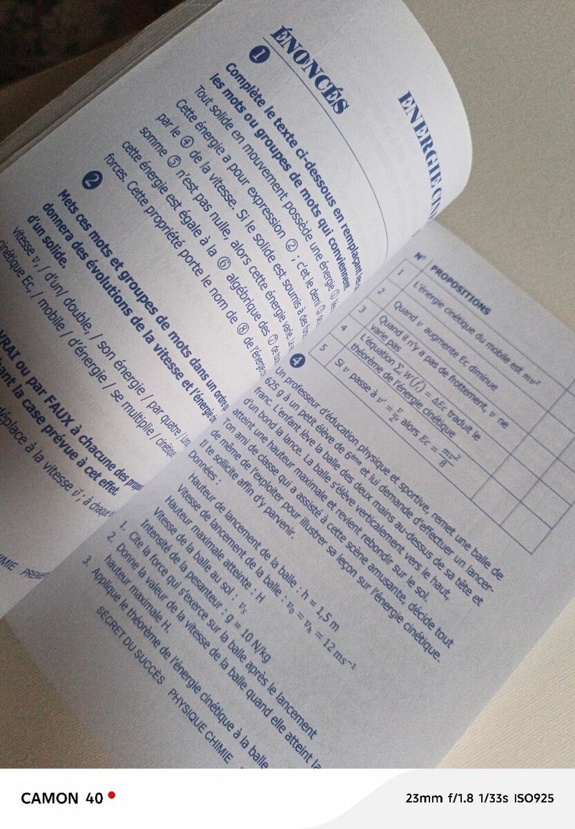 Annales Secret Physique Chimie 1ère CDE