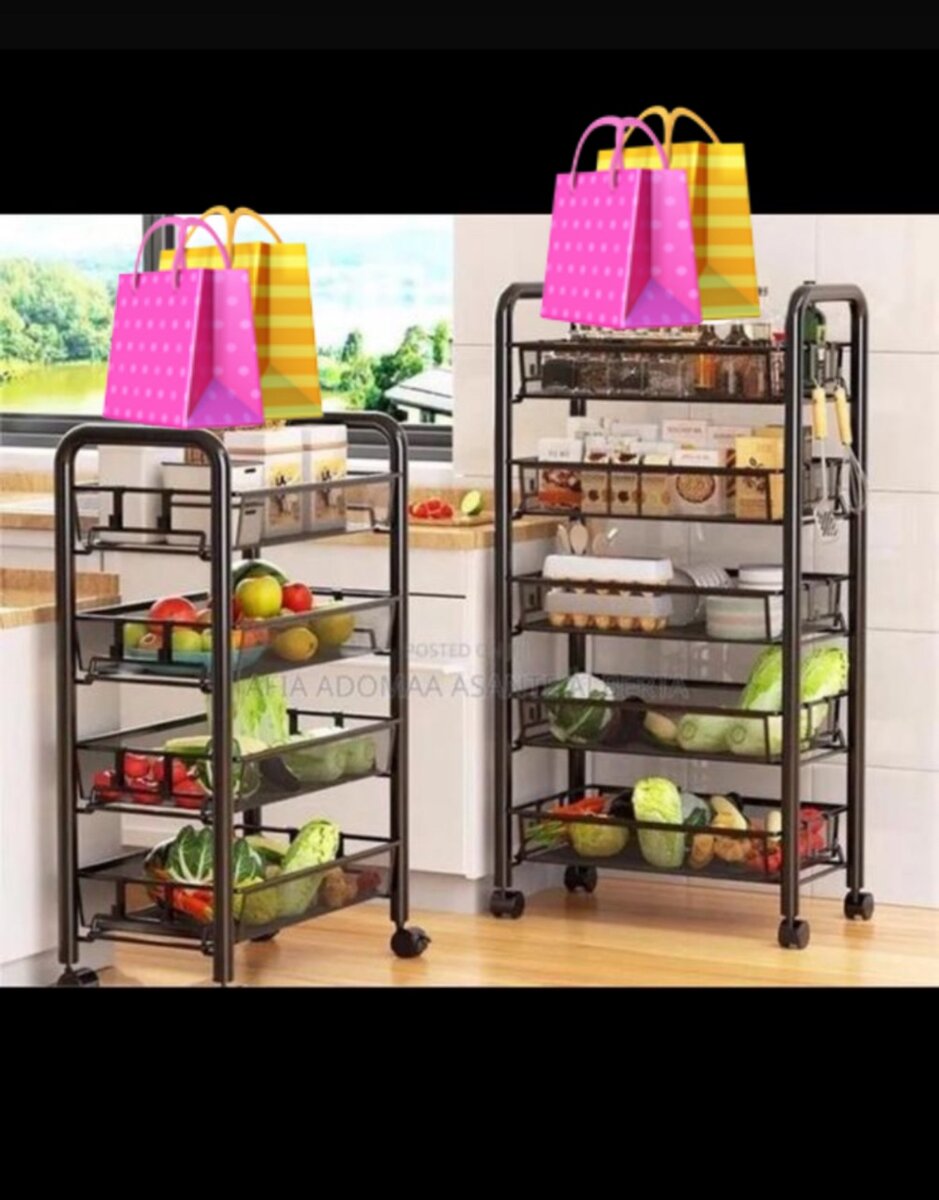 Glass Trolley/shelves 3 Tires