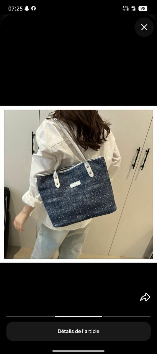 Sac fourre-tout denim élégant