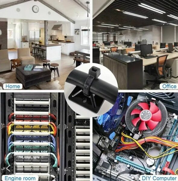 Attaches câbles autocollants