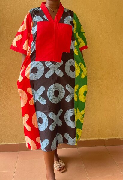 Robe africaine patchwork wax