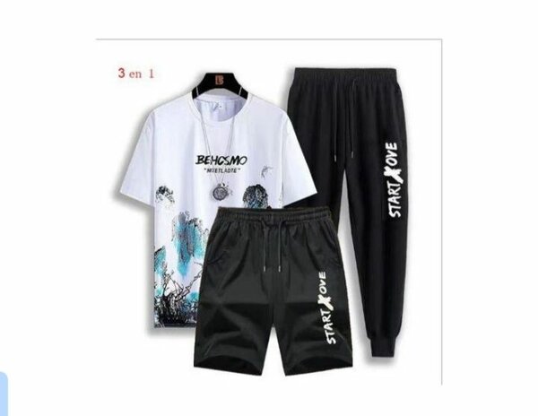 Ensemble 3 pièces homme décontracté