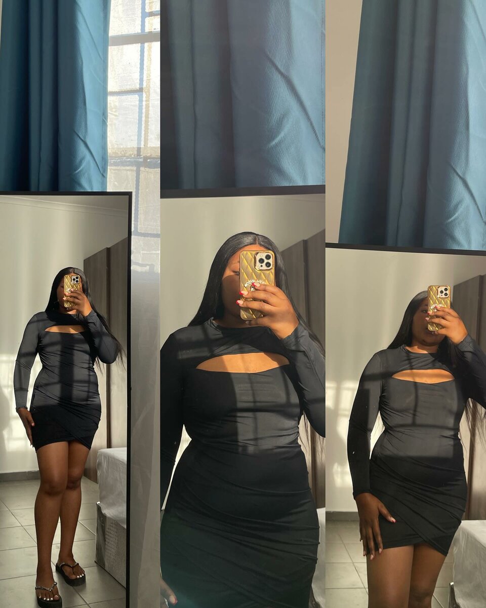 Women's Short Black Dress with Long Sleeves,  size S/M