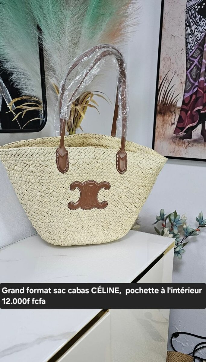 Sac cabas paille Céline