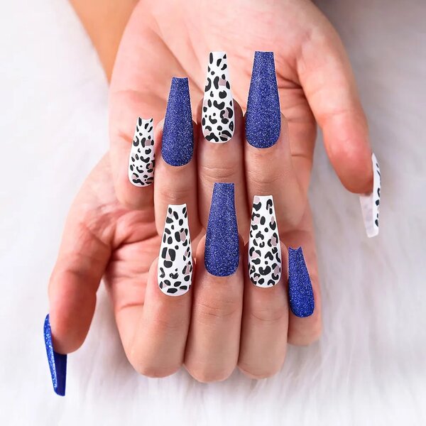 Faux ongles léopard violet