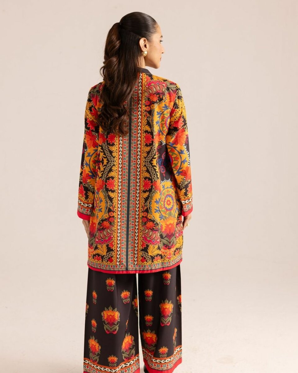 Woman's Stylish 2 Pcs Printed Shirt and Trouser