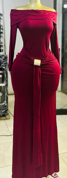 Dress tight burgundy