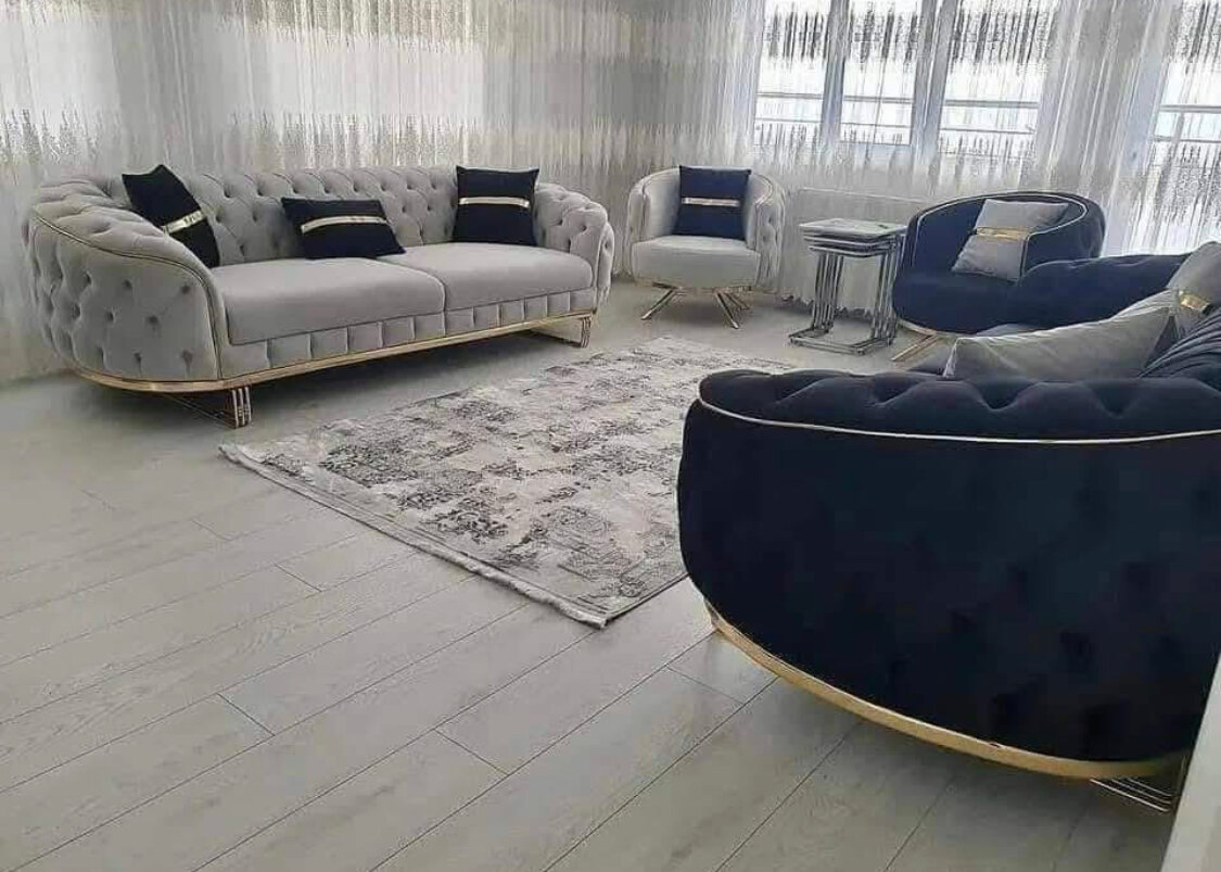 Salon Chic Modern en Tissu