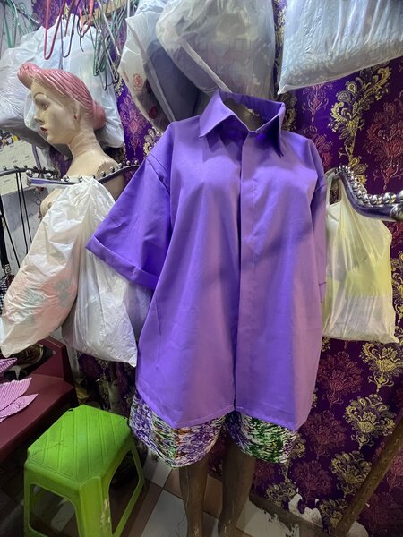 Chemise oversize violette tendance
