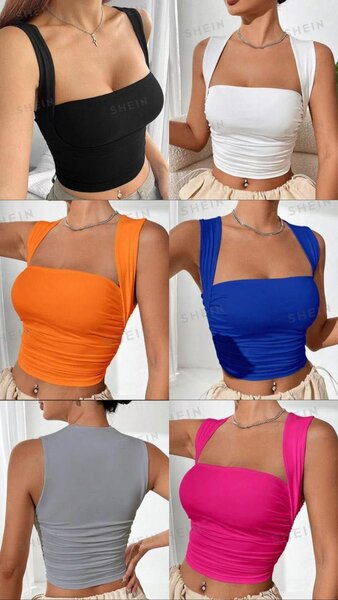 Sleeveless ruched top