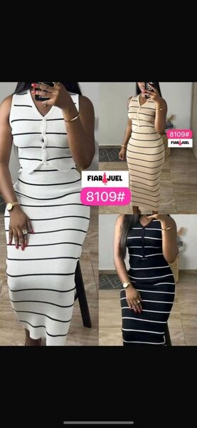 Robe rayée élégante à manches longues