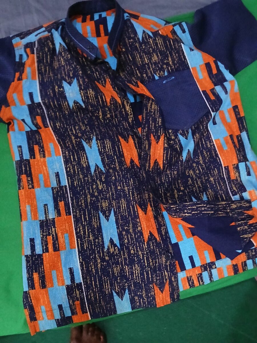 African fabric, short sleeves