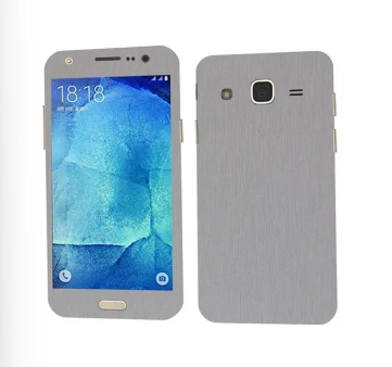 Samsung Galaxy J7 2015 Silver Brushed Metal texture Mobile Skin