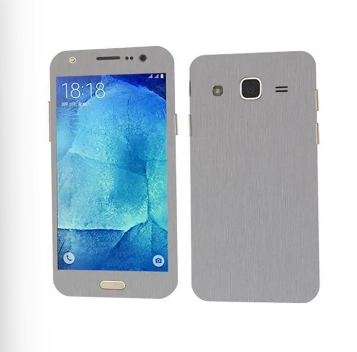 Samsung Galaxy J7 2015 Silver Brushed Metal texture Mobile Skin