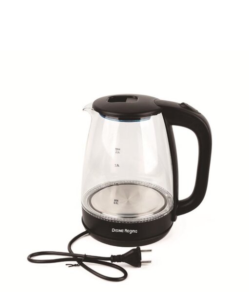 2.0L - Stainless Steel Glass Electric Kettle - Black/Transpa