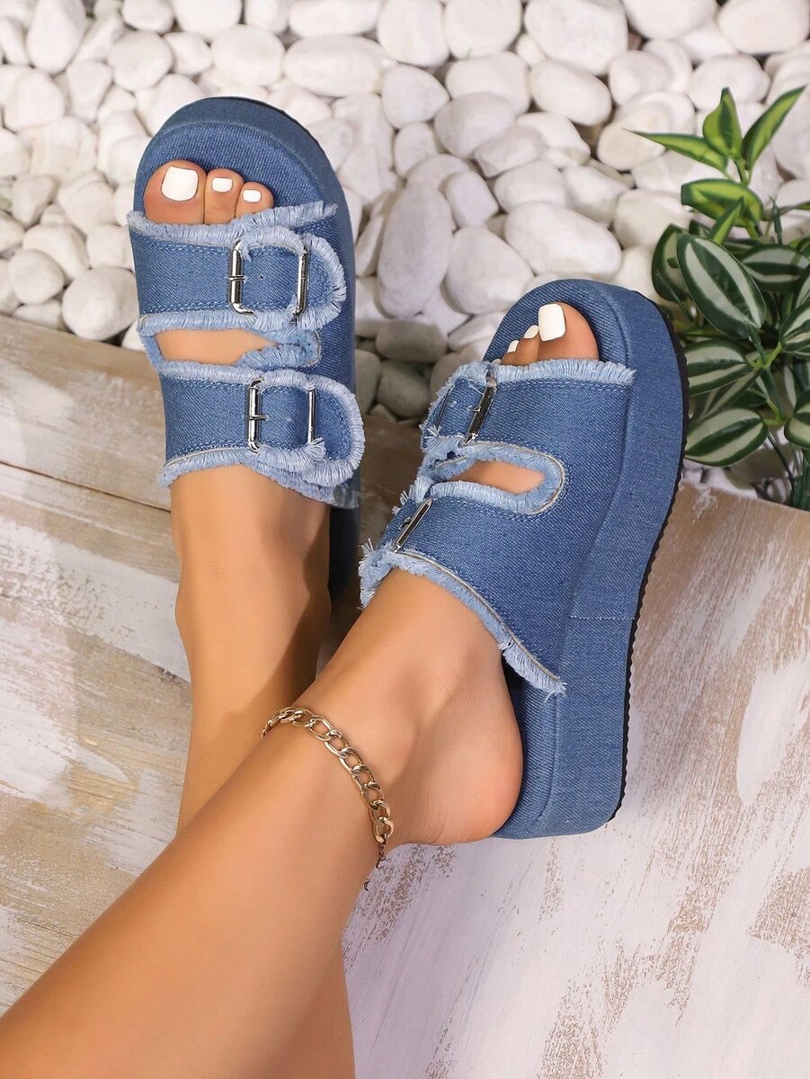 Sandales platform denim