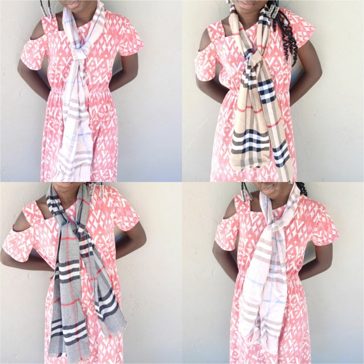 Pink dress and mini scarfs