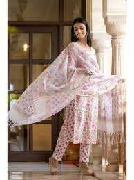 Cotton lawn three piece suit