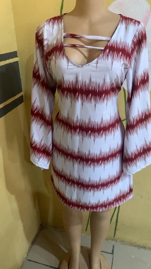 Robe imprimée à manches longues