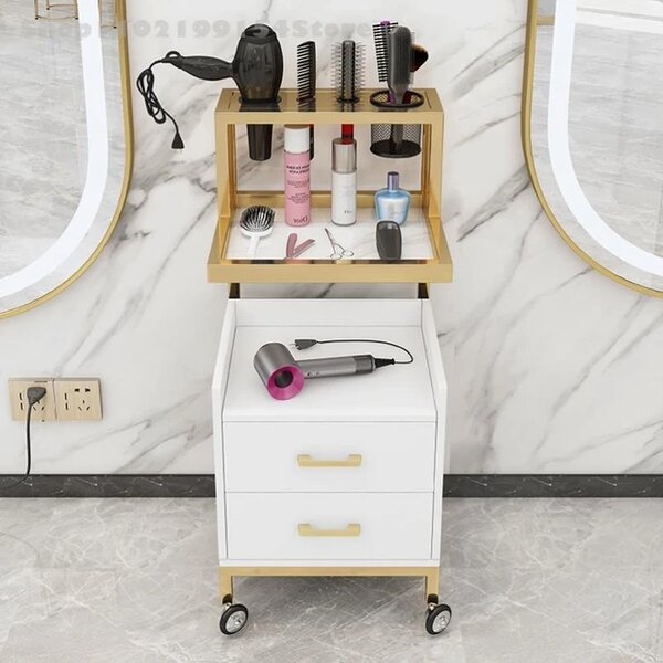 Chariot auxiliaire de salon de coiffure en fer moderne avec