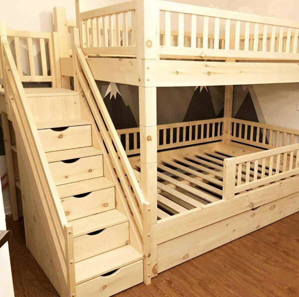 Lit superposé en bois pour enfants