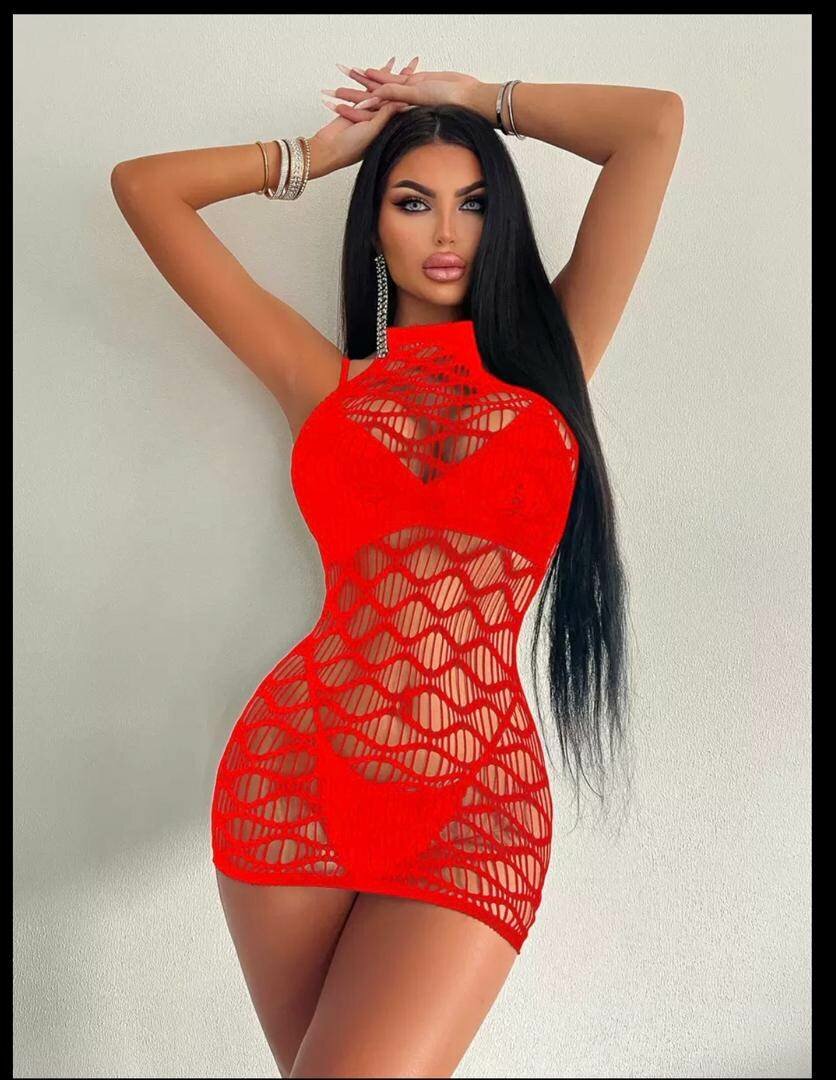 Robe moulante en résille sexy