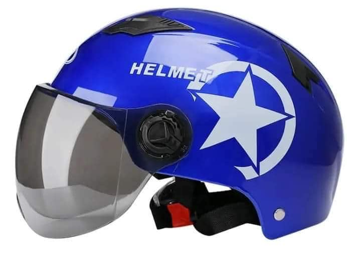 Équipement de moto, casque de moto imprimé "Helmet", couleur bleu Équipement de moto, casque de moto imprimé "Helmet", couleur 