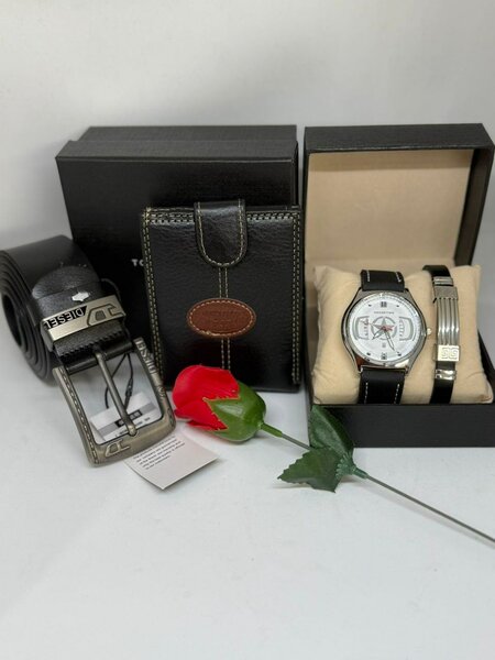 Montre Homme Luxe avec Ceinture et Porte-Carte