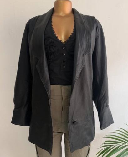 Genuine leather blazer 