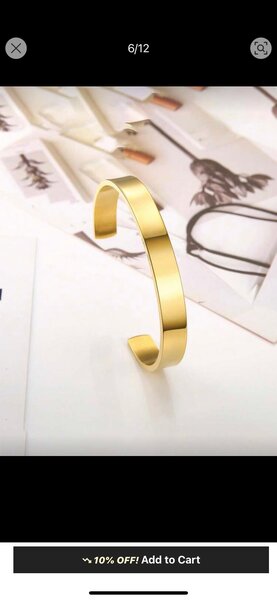 Bracelet manchette doré élégant