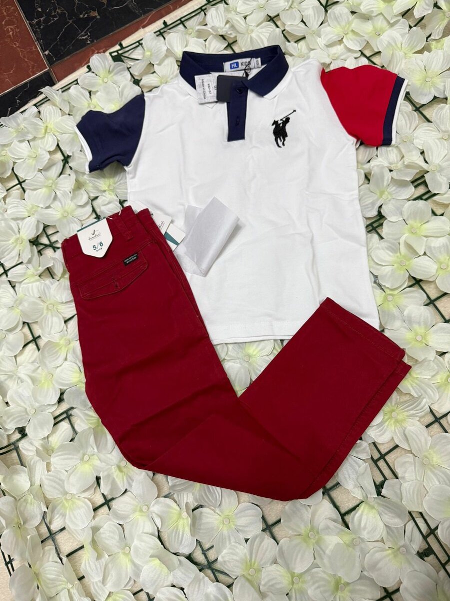 Ensemble garçon rouge blanc