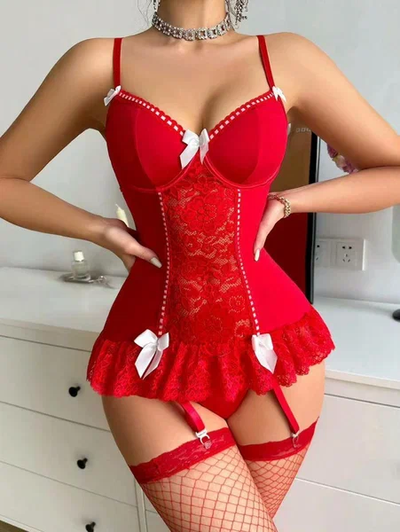 Ensemble lingerie sexy rouge