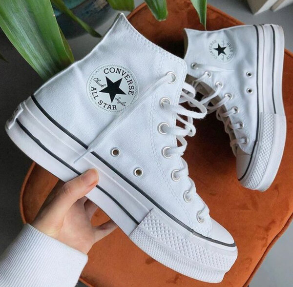 Baskets montantes blanches en toile