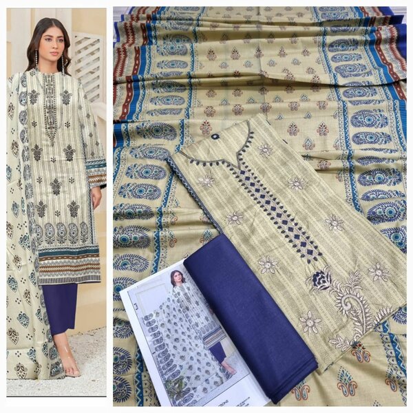 Printed lawn suit