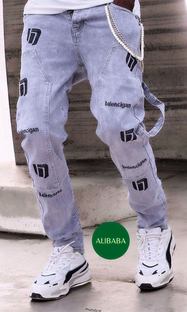 Jean tendance avec motif unique