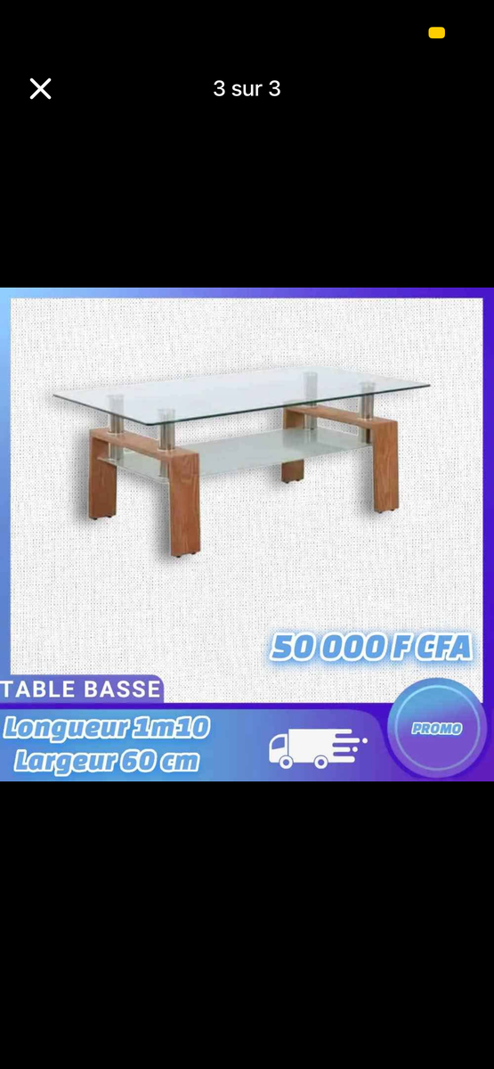 Table basse moderne en verre